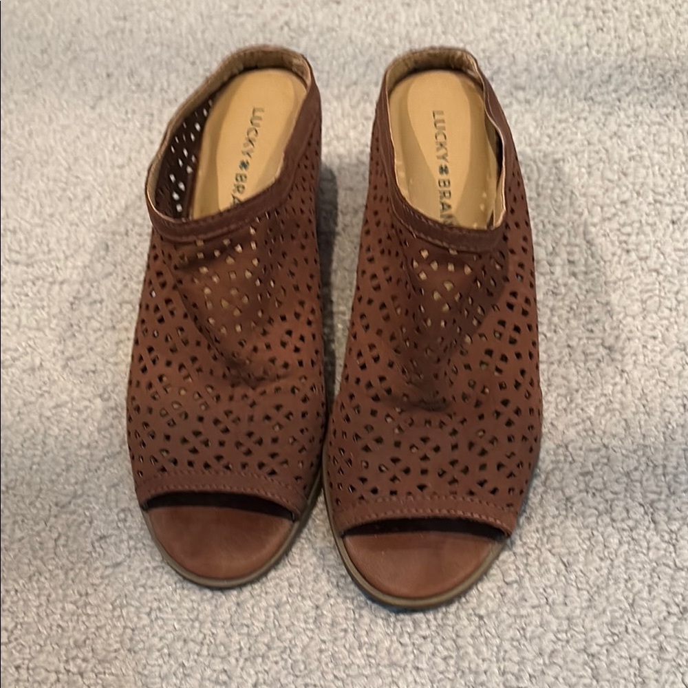 Lucky Brand Women's Brown Peep-Toe Shoes